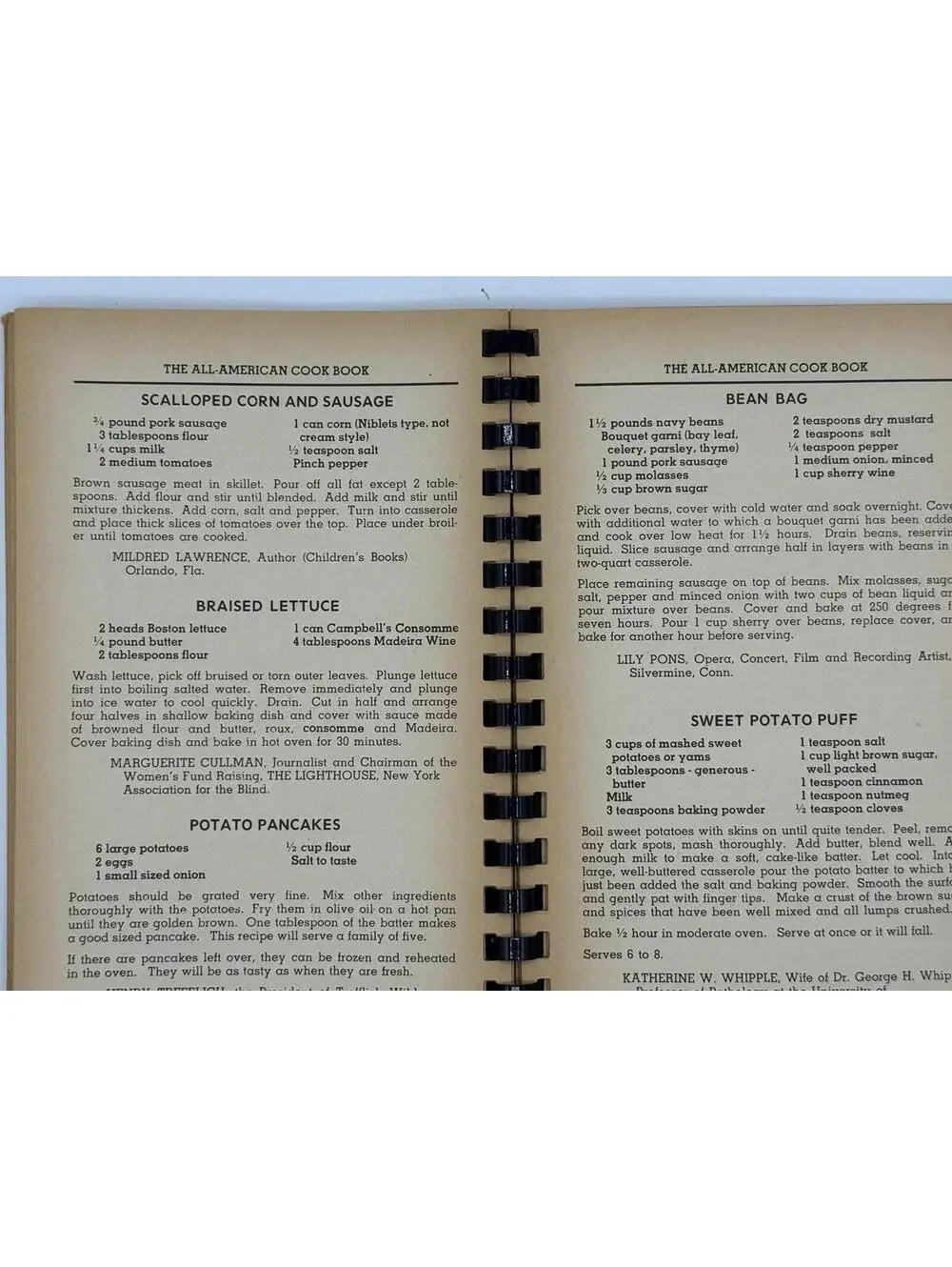 Vintage 1954 The All American Cook Book, Favorite Recipes of Famous People